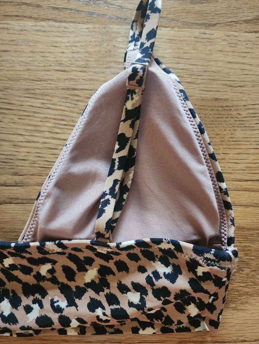 Aerie Women's Swimwear Animal Print Triangle Padded Bikini Top Small S - Picture 4 of 6
